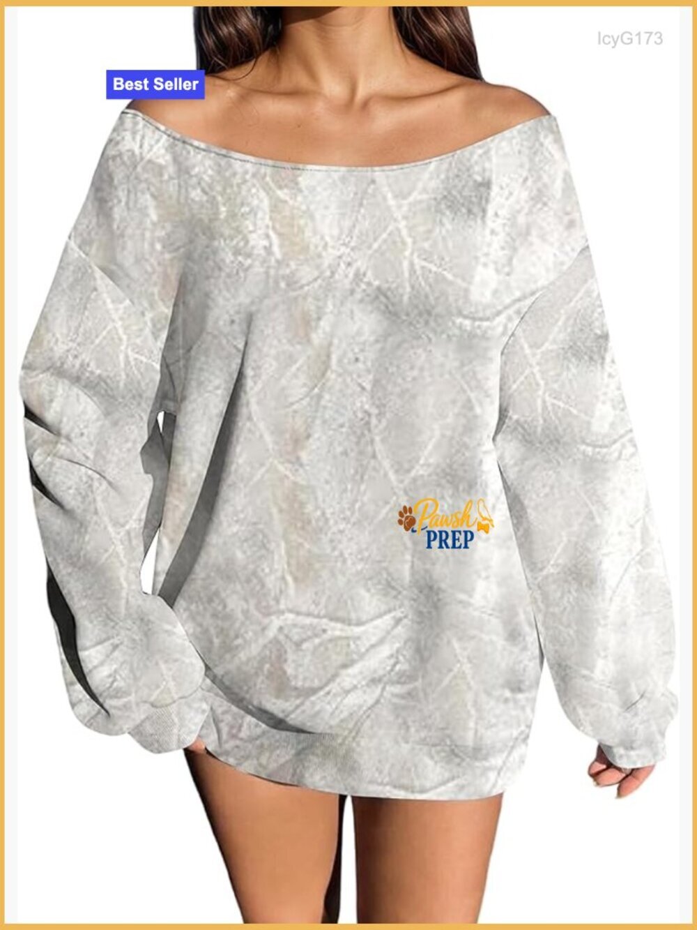 Oversized Off Shoulder Sweatshirt Graphic Maple Leaf Print Fleece Pullover